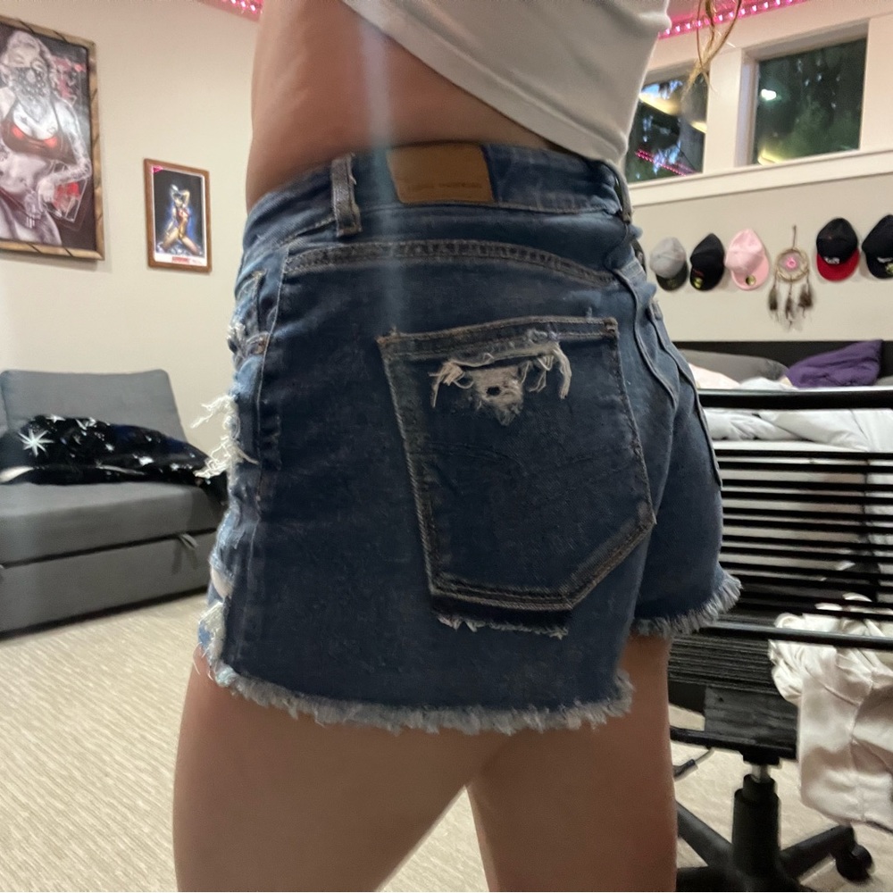 blue jean shorts